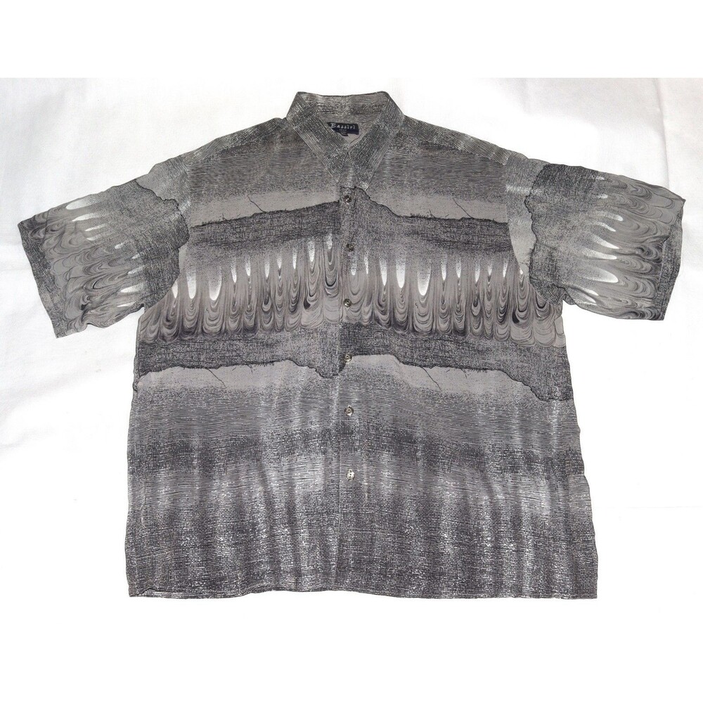 Bassiri Uomo USA Men's Short Sleeve‎ Button Front Abstract Casual Shirt Size XL